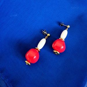 Retro Vintage Red/White Earrings